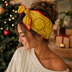 Luxury Christmas Satin Silk Scarf & Twilly Gift Set – Gold