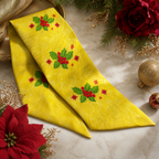 Luxury Christmas Satin Silk Scarf & Twilly Gift Set – Gold