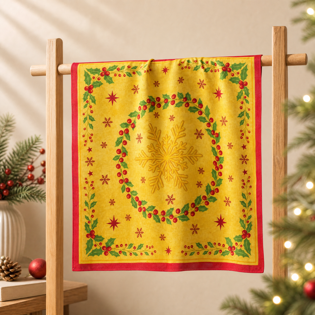 Luxury Christmas Satin Silk Scarf & Twilly Gift Set – Gold