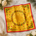 Luxury Christmas Satin Silk Scarf & Twilly Gift Set – Gold