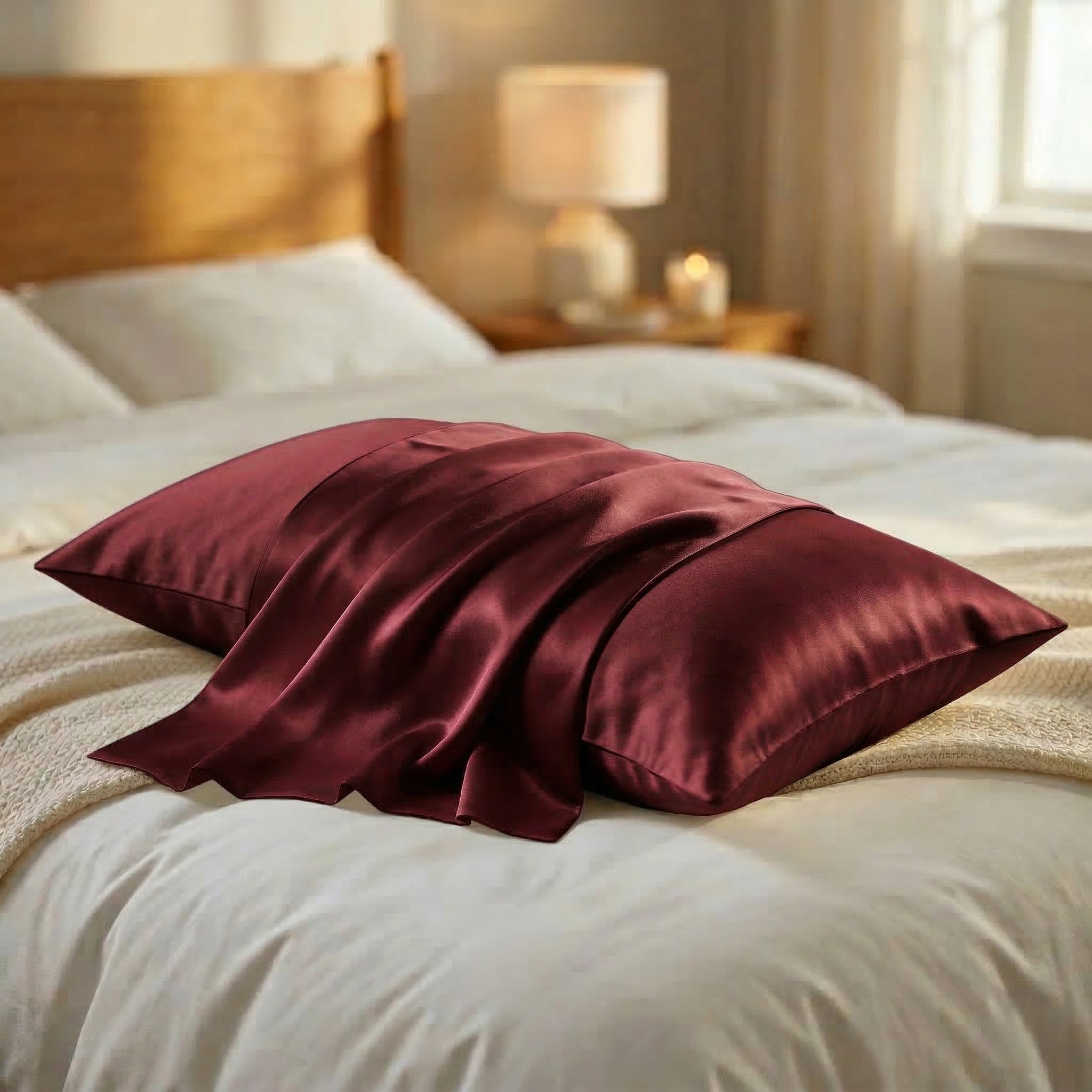 Silk Pillowcase Set of 2 – 22 Momme Silk Pillow Covers with Hidden Zipper | Cooling, Hair & Skin Care | Queen & King Sizes