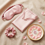 Luxury Satin Sleep Gift Set – Silk Eye Mask, Satin Scrunchie & Travel Pouch | Self Care Gift for Women
