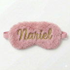 Dusty Pink Plush Sleep Mask – Soft Comfortable Eye Mask for Sleep & Travel