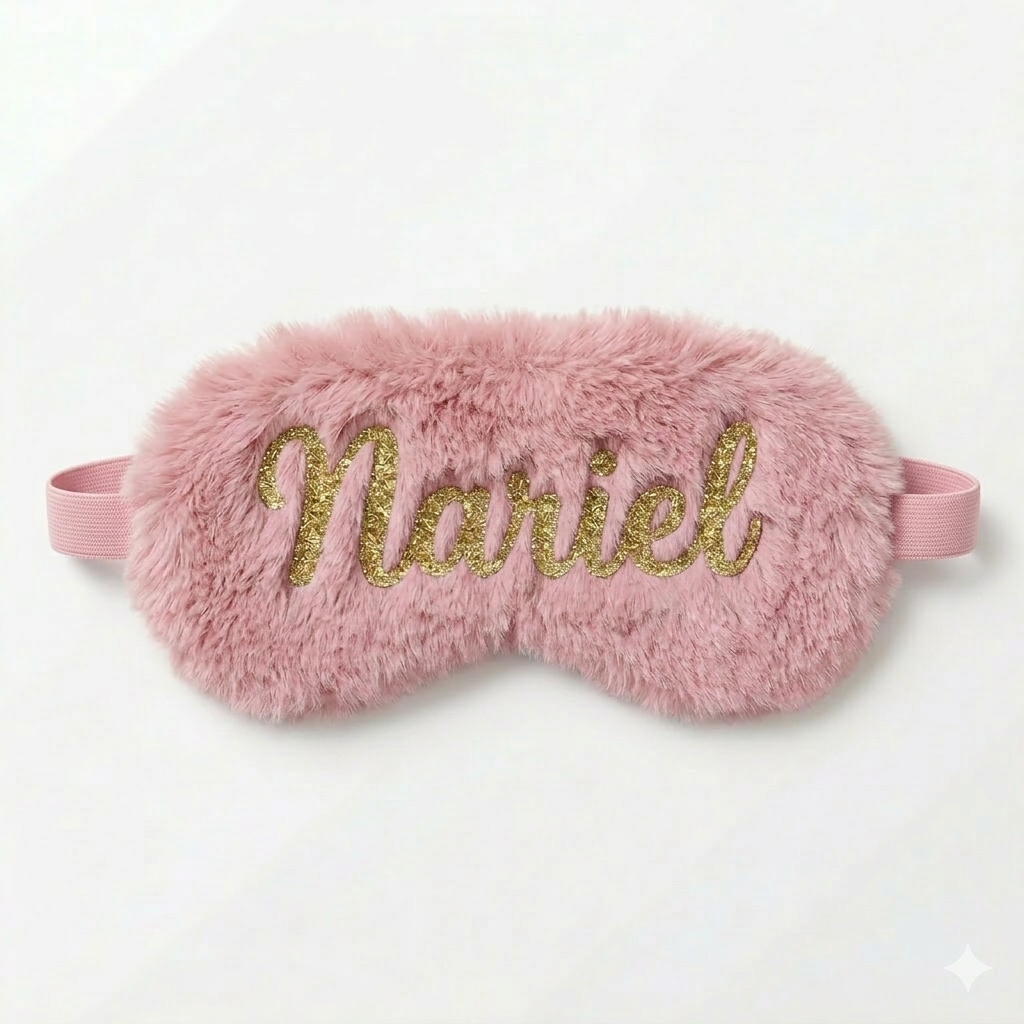 Dusty Pink Plush Sleep Mask – Soft Comfortable Eye Mask for Sleep & Travel