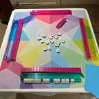 Layered Stripe Mahjong Set – 166 Tiles (Acrylic, Engraved Logo)