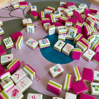 Layered Stripe Mahjong Set – 166 Tiles (Acrylic, Engraved Logo)