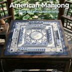 Marbled blue and white porcelain Mahjong tiles
