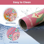 American Mahjong Table Mat with Carry Bag – Pink Peacock Non-Slip Game Mat (32”+)