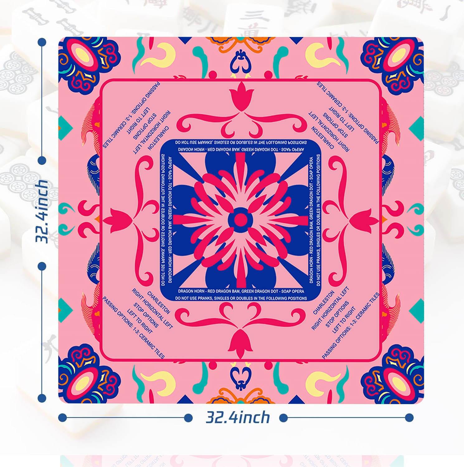 Purple Stripe Mahjong Set – 166 Tiles (Melamine, Engraving + UV Print)