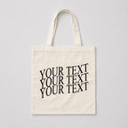 Warp text tote bag
