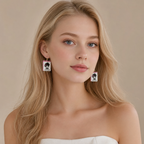 Joker Girl Mahjong Tile Earrings – Pink Glitter Edge