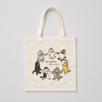 Warp text tote bag