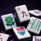 Purple Stripe Mahjong Set – 166 Tiles (Melamine, Engraving + UV Print)