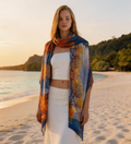Autumn Forest Print Scarf Shawl – Lightweight Fashion Wrap 180x90 cm