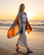 Autumn Forest Print Scarf Shawl – Lightweight Fashion Wrap 180x90 cm