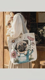 Dog Mom Tote Bag – Puggies | Choose Your Tagline