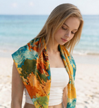 Abstract Art Silk Scarf – 90 x 90 cm