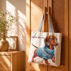 Dog Mom Tote Bag – Dachshund (Woven Canvas)