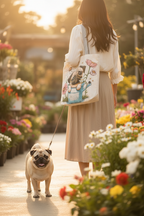 Dog Mom Tote Bag – Puggies | Choose Your Tagline