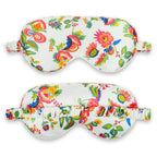 Luxury Satin Sleep Set – Navy Blue Pillowcase with Floral Sleep Mask & Scrunchie Gift Set